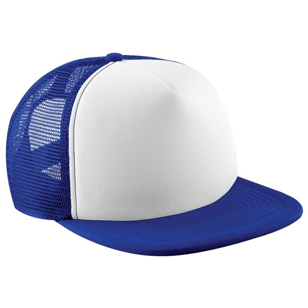Beechfield Childrens /Kids Vintage  Mesh Trucker /Plain Baseball Cap / Bright Ro